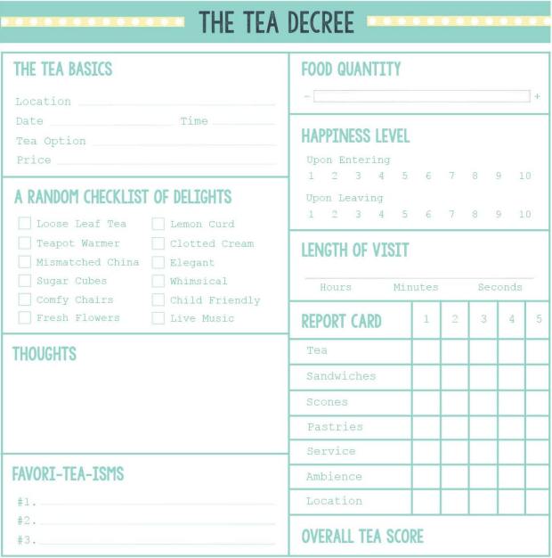 Tea Decree Form - Blank Form